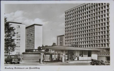 Shell Gasstation Hamburg Grindelberg 1956 original postcard (4472)